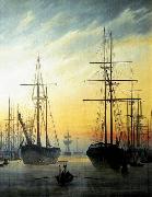 Caspar David Friedrich View of a Harbour . china oil painting reproduction